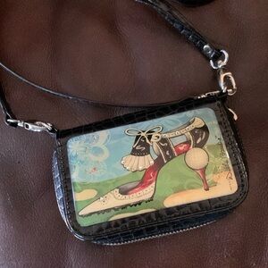 Debbie Brooks New York Black Vegan Wristlet Crossbody